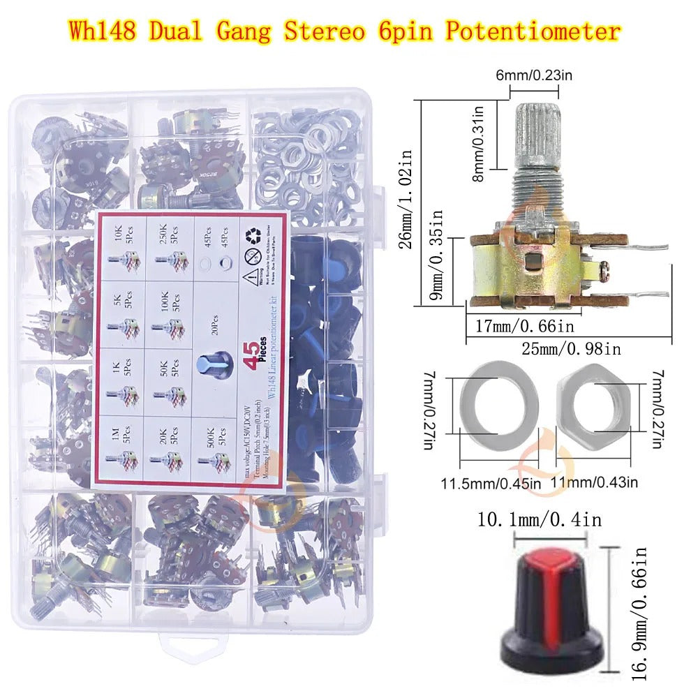 Kit de Potenciómetros WH148 45unds