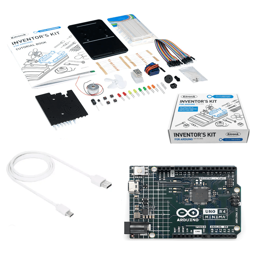 Inventor’s Kit Kitronik con Arduino UNO R4 Mínima y Cable Tipo C ...